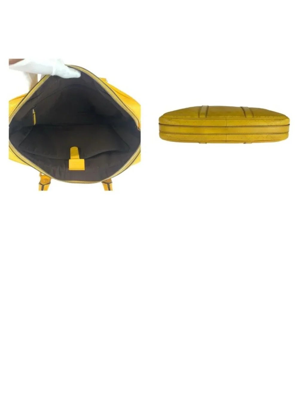 Gucci Diamante Yellow Silver Leather Business Briefcase